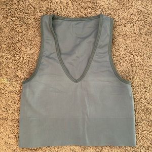 AURORA SEAMLESS CROP RIB TANK